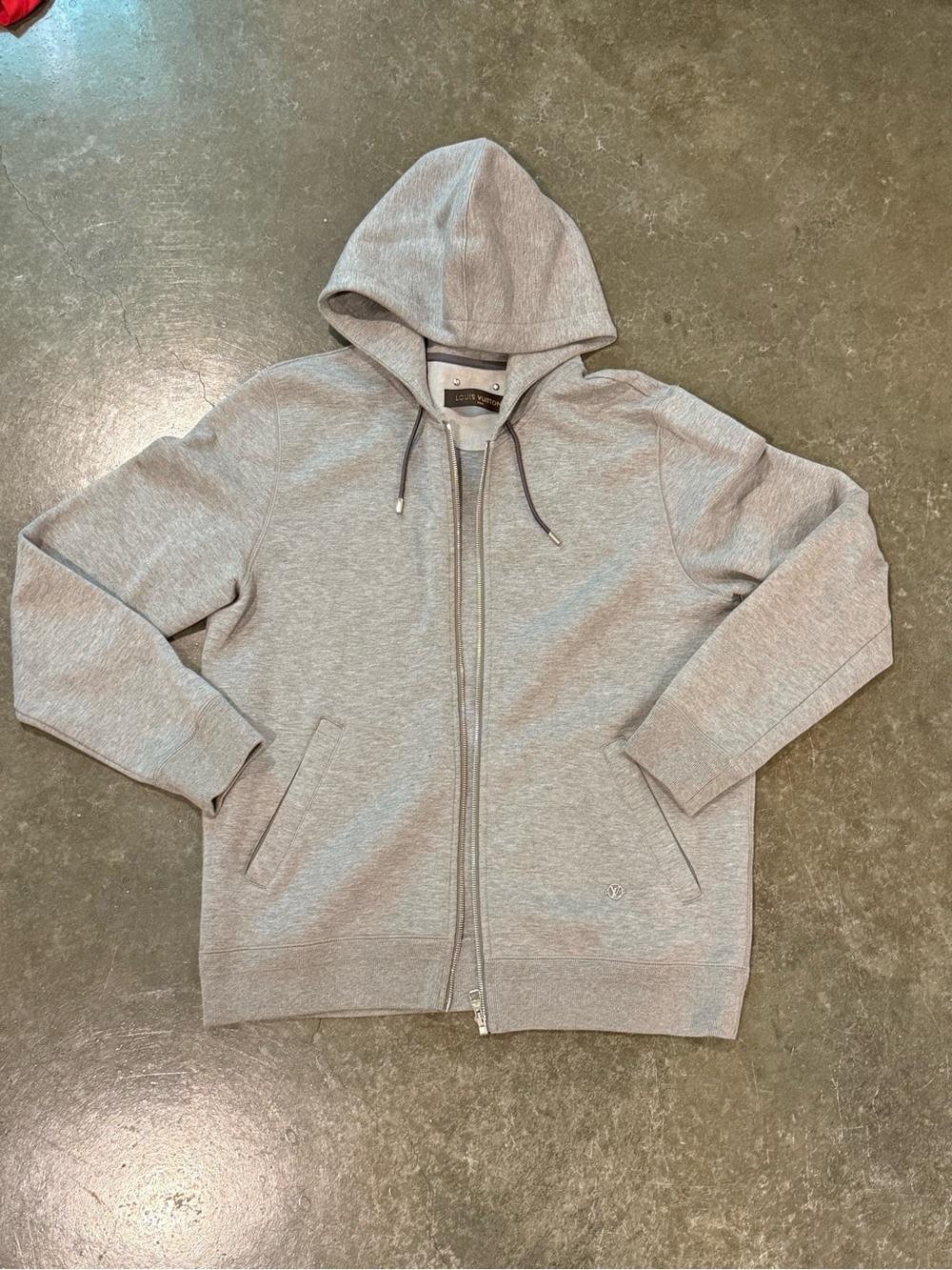 Louis Vuitton Light Gray Men's Zip-Up Hoodie Sweater